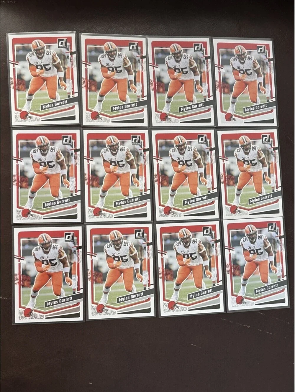 35 Myles Garrett 2023 Donruss Football Collection. Straight from pack to sleeve